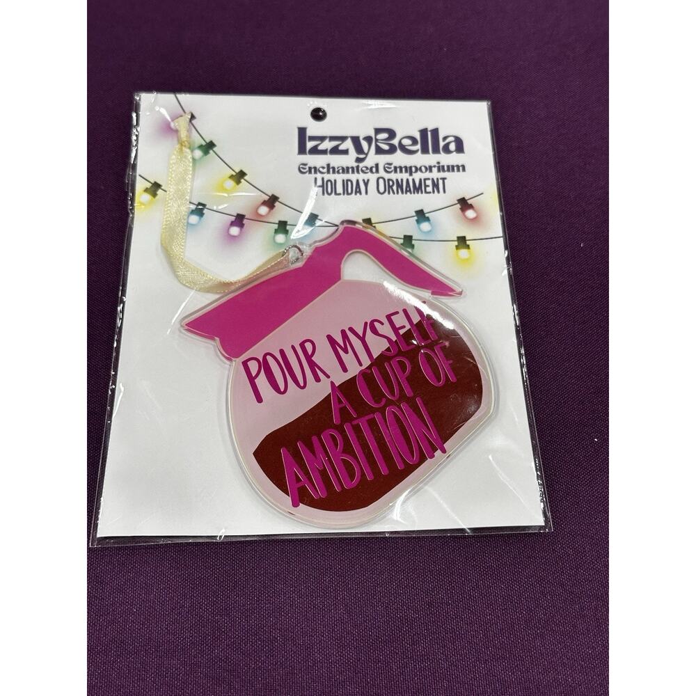 Dolly Parton Inspired Pour Myself a Cup of Ambition Acrylic Christmas Ornament - Picture 2 of 2